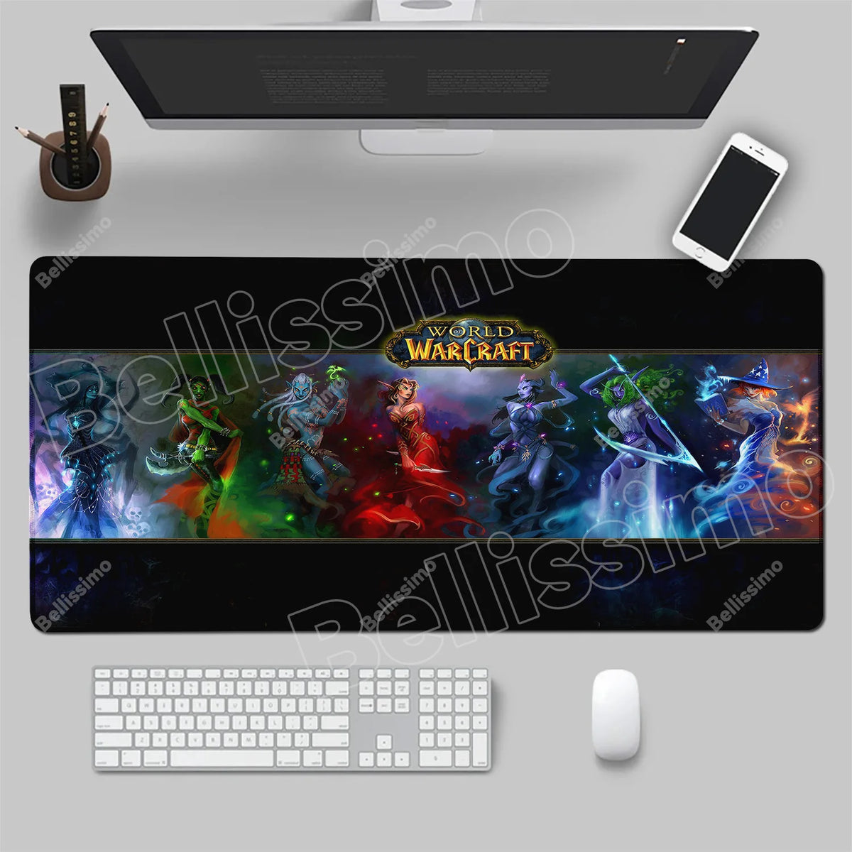 World Of Warcraft 90x40 stor gaming-musemåtte til spilbord, Csgo, naturgummimåtte, Grande Gamer, XXL computermusemåtte