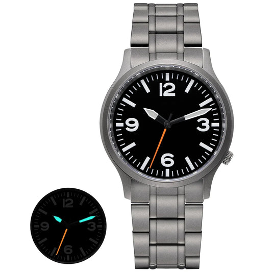 BERNY Full Titanium Watches for Men Super Luminous Sapphire Sports Field Quartz Men's Watch VH31 Wristwatch 5ATM Easy Read