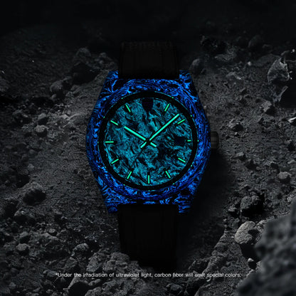 TIME TOKEN  Limited Edition 41mm Luminous Magic Carbon Fiber Men's Automatic Mechanical Watches Calendar Miyota8215 Movement