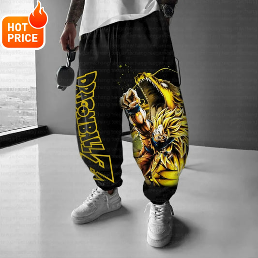 Son Goku Anime Dragon Ball Men's Harajuku Super Saiyan Winter Cotton Pants Streetwear Women Casual Cuffed Sweatpants Unisex Y2K