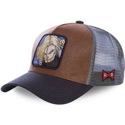Dragon Ball Buu Goku-kasket – sommerrejse-kasket med skygge til mænd, broderet, hiphop-stil, solskærm, justerbar trucker-meshkasket