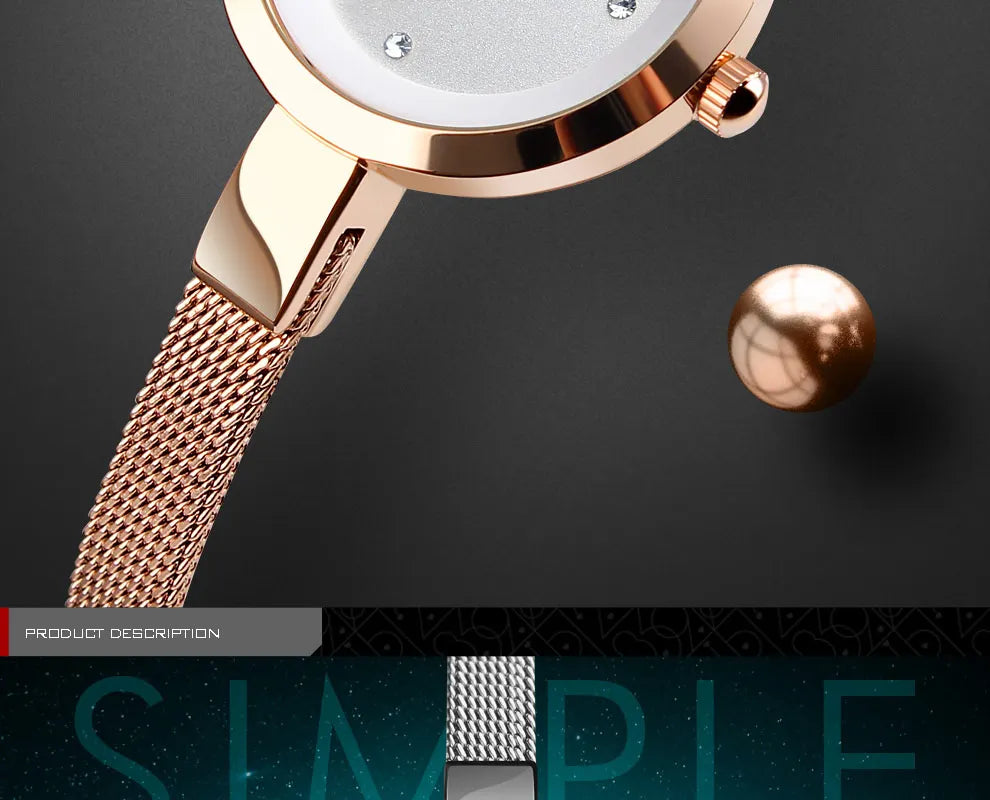 SKMEI Casual Stainless Steel Female Wristwatcch Relogio Feminino Luxury Quartz Ladies Watch Thin Strap Fashion Women Watch 1390