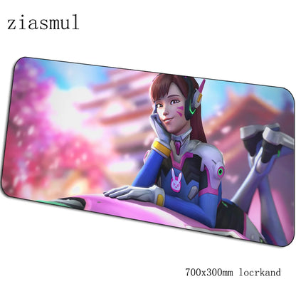 Alfombrilla gamer D.Va 70x30cm XL para ratón gaming, PC y portátil, tapete de escritorio bonito para juegos, regalo de Navidad para gamers, alfombrilla gamepad
