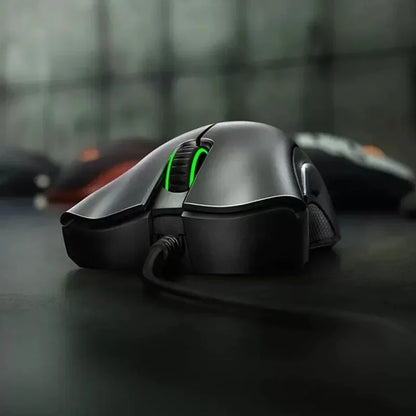 Ratón gaming con cable Razer DeathAdder Essential / Ratón con cable 6400DPI con 5 botones independientes para portátil y PC gamer