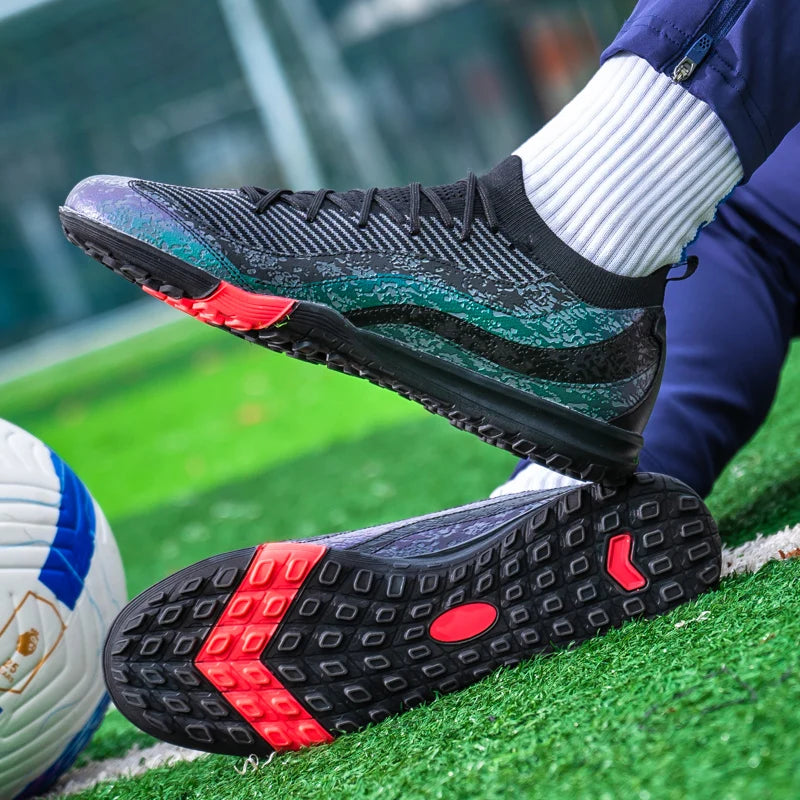 Chaussures de football pour hommes, respirantes, pour l'entraînement, livraison directe, crampons de sport pour matchs, chaussures de football FG/TF, ultra-légères, à crampons longs