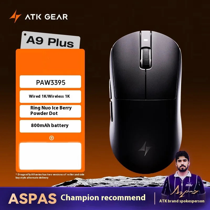 Ratón gaming inalámbrico ATK A9 Ultra Tri Mode 8K 53g ligero A9/A9 SE/A9 Plus/A9 Pro para PC e-sports, regalo personalizado