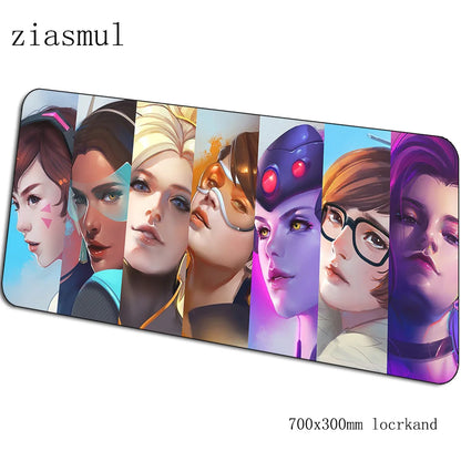 Alfombrilla de ratón Overwatch de dibujos animados para ordenador, 700x300x3mm, alfombrilla gaming grande Indie Pop para teclado, juegos de PC y escritorio gamer