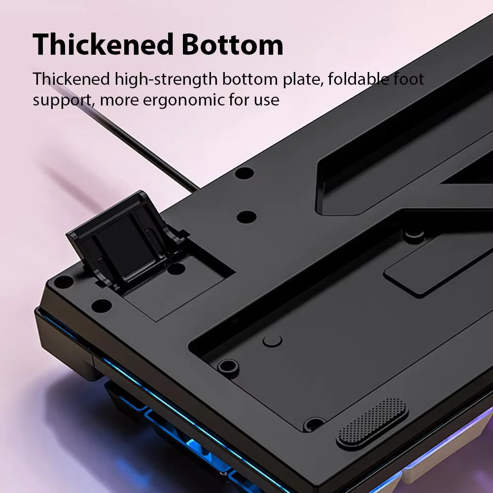 KEBIDUMEI Tastiera cablata USB RGB retroilluminata da gaming 104 tasti, tastiera standard a membrana per PC, laptop, Windows, iOS