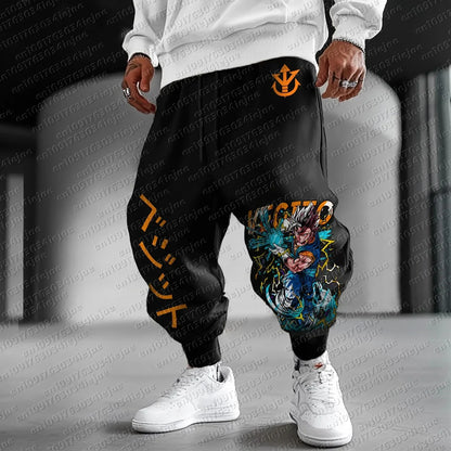 Pantaloni da tuta da uomo Dragon Ball autunno/inverno, tendenza rétro, stampa anime, vestibilità loose casual, workout, Harajuku, taglie forti, pantaloni hip hop