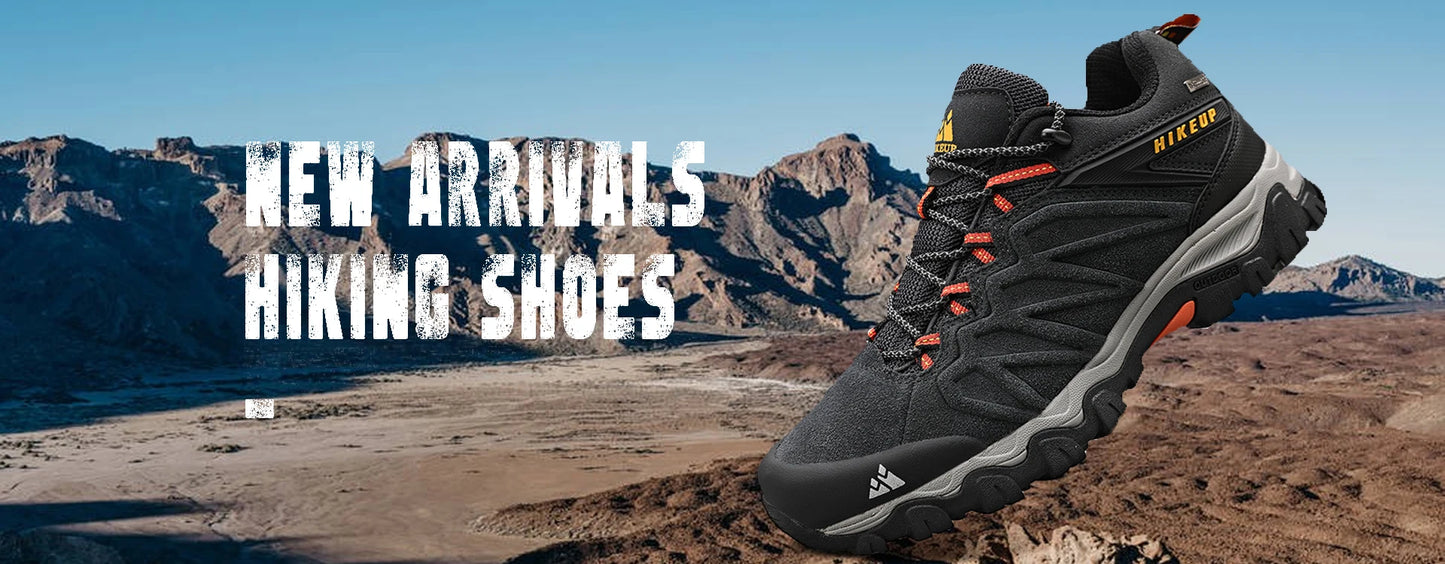 HIKEUP Scarpe da trekking in pelle di alta qualità, resistenti, da outdoor sportivo, da uomo, con lacci, per escursionismo, arrampicata e caccia