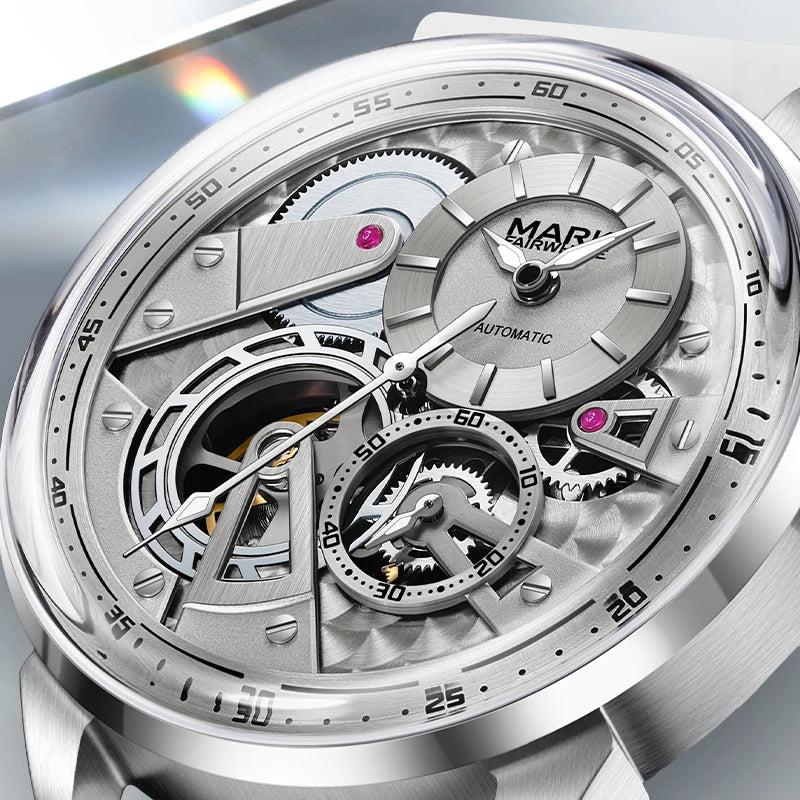 MARK FAIRWHALE Business Automatic Mechanical Watch 46MM Stainless Steel Luxury Men's Watch