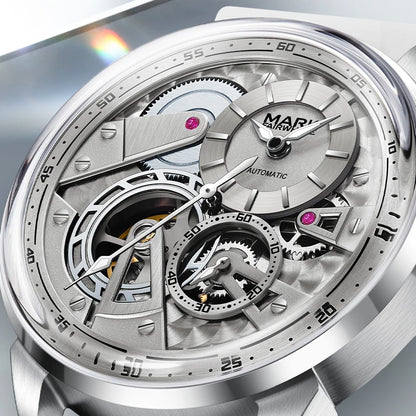 MARK FAIRWHALE Business Automatic Mechanical Watch 46MM Stainless Steel Luxury Men's Watch