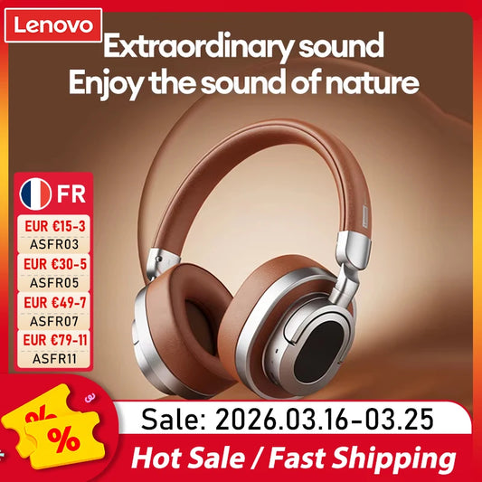 Lenovo LE602 Bluetooth 6.0 Over-Ear Headsets HiFi Stereo Sound Fashionable Music Earphones ENC HD Call Wireless Wired Headphones