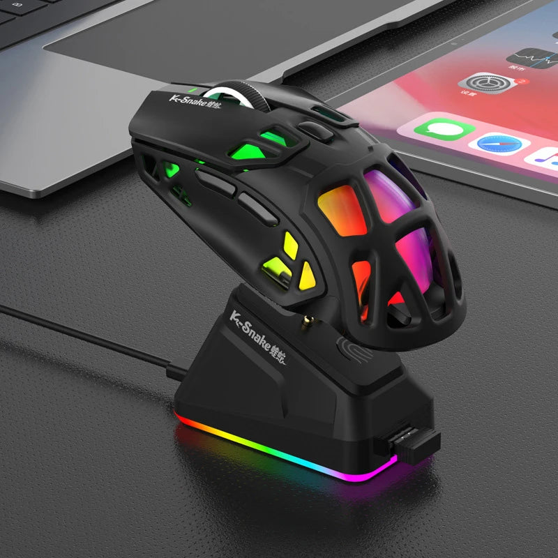 Lenovo Tri-Mode -kevyt pelihiiri RGB-lataustelakalla, 12000DPI, 2.4G/Bluetooth/langallinen ergonominen hiiri PC:lle ja kannettavalle tietokoneelle