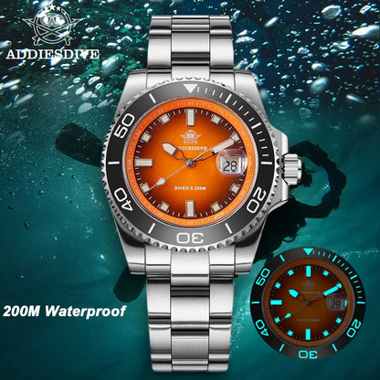 ADDIESDIVE AD2089 NEW Sports Watches Men's 41mm Quartz Watch Colorful Rotatable Bezel BWG9 Luminous 200m Waterproof Diving Watch