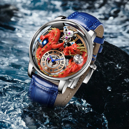 Orologio da uomo PINDU Design 2025 nuovo, Diamond Tourbillon, brand di lusso Astronomia, al quarzo, vetro zaffiro, impermeabile
