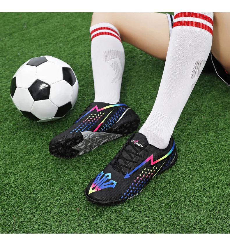 High Quality Mens Soccer Shoes Society Ultralight Turf Soccer Cleats Sneakers Training Football Boots Chuteira Campo 35-45