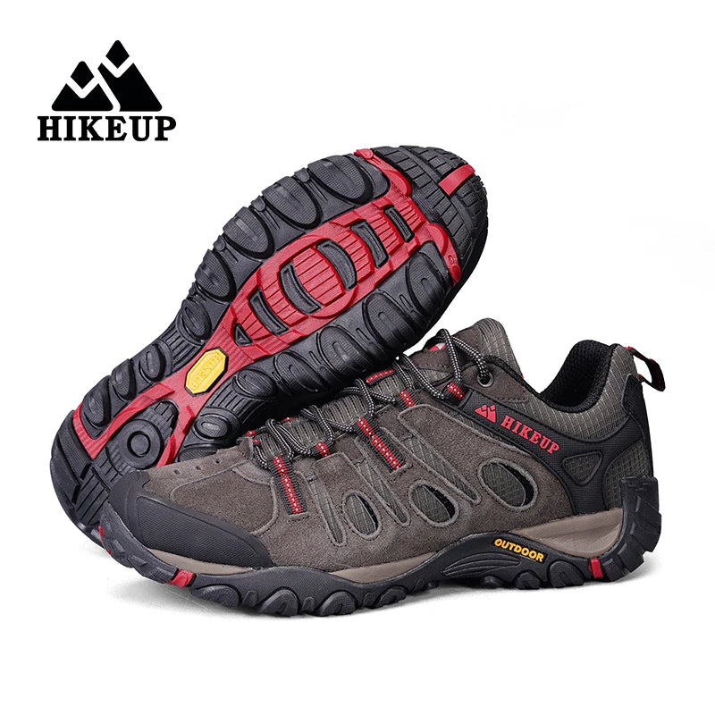 HIKEUP Buty turystyczne męskie Zimowe buty wspinaczkowe i trekkingowe dla mężczyzn Skórzane, oddychające, outdoorowe, antypoślizgowe buty sportowe i robocze dla mężczyzn