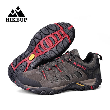 HIKEUP Buty turystyczne męskie Zimowe buty wspinaczkowe i trekkingowe dla mężczyzn Skórzane, oddychające, outdoorowe, antypoślizgowe buty sportowe i robocze dla mężczyzn