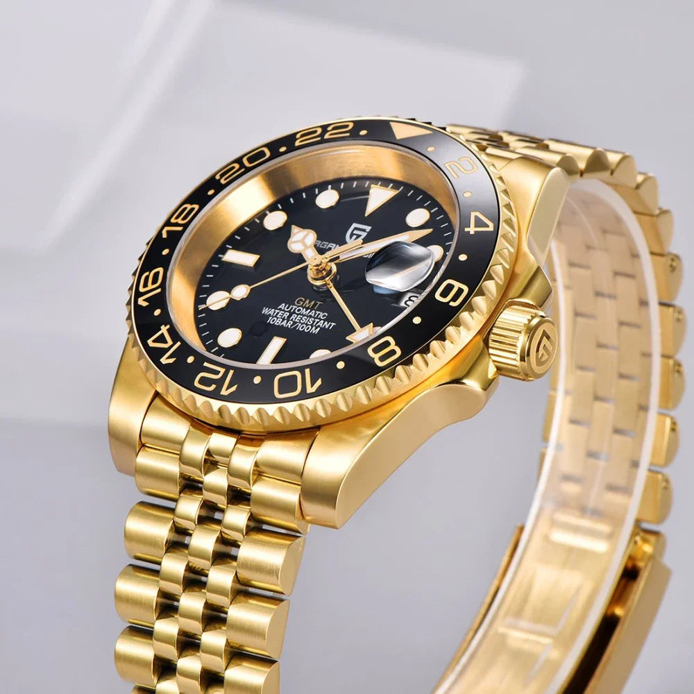 New 1662 PAGANI DESIGN GMT Automatic Watch 40mm Men's Wristwatch Top Brand 100M Waterproof Mechanical Wristwatches for Men Cloc
