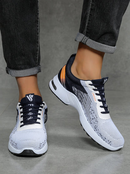 Scarpe da uomo, scarpe casual da uomo, mesh traspirante, ammortizzate ad aria, suola morbida, scarpe sportive alla moda color block
