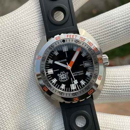SD1967 Milled Clasp Bracelet Steel Bezel 43mm Steeldive Sapphire Glass 20ATM Water Resistant NH35 Automatic Man Dive Watch