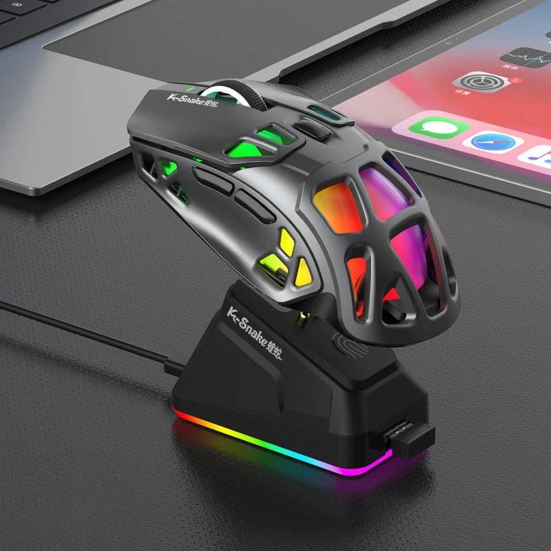 Lenovo Tri-Mode -kevyt pelihiiri RGB-lataustelakalla, 12000DPI, 2.4G/Bluetooth/langallinen ergonominen hiiri PC:lle ja kannettavalle tietokoneelle