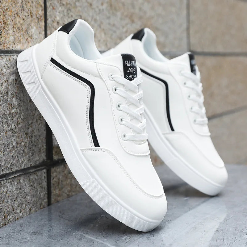 Scarpe casual da skateboard da uomo, scarpe bianche per il tempo libero all’aperto, sneakers traspiranti da camminata, scarpe basse, scarpe da uomo 39-48