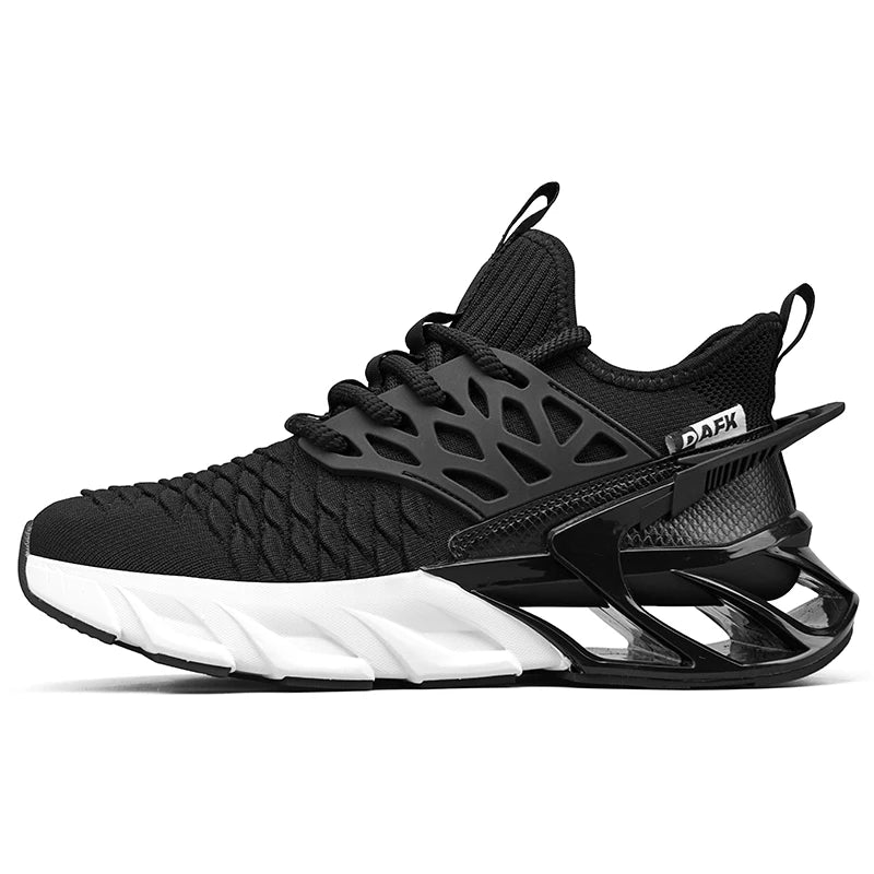 Chaussures de sport pour hommes tendance et polyvalentes en maille respirante, idéales pour la course urbaine, avec semelle souple évidée, résistantes à l'usure, pour le fitness en extérieur au printemps