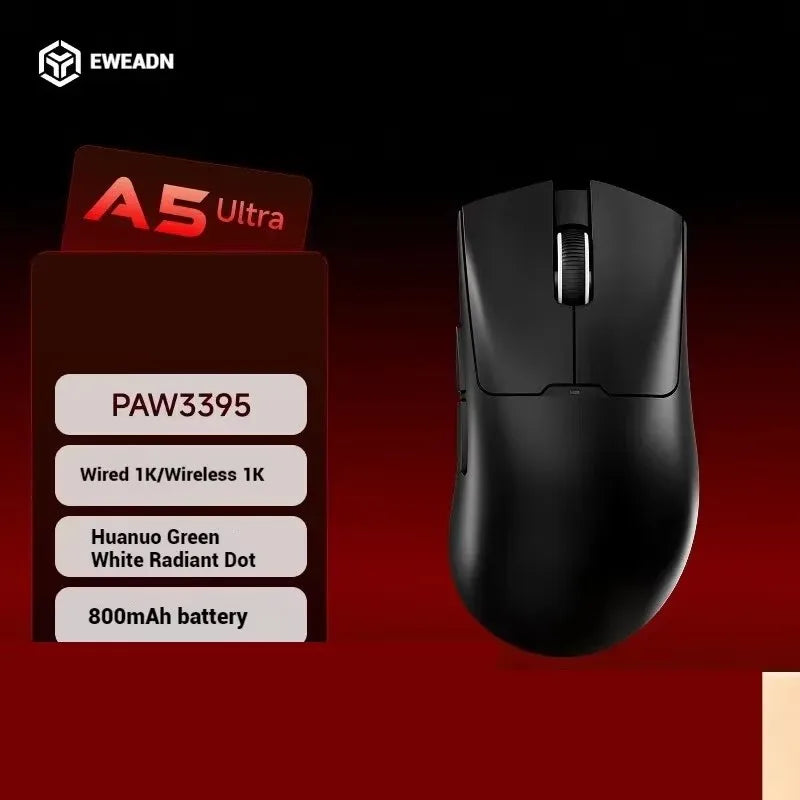 EWEADN A5 Pro Ultra Wireless Gaming Mouse, Lightweight Tri-Mode Mouse with PAW3395 Sensor, 26K DPI, Low Latency Rechargeable Gaming Mouse