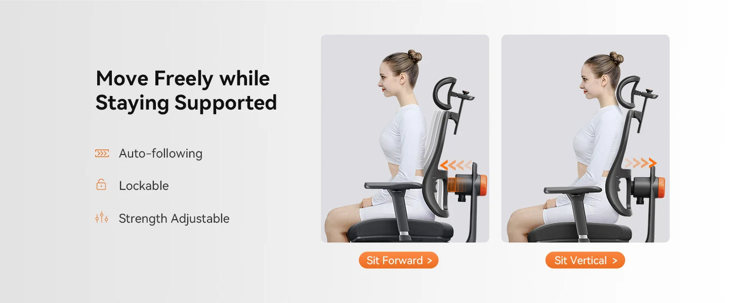 NEWTRAL MAGICH-BPRO Ergonomic Chair with Footrest,Auto-Following Backrest Headrest Office Chair,Adaptive Lower Back Support