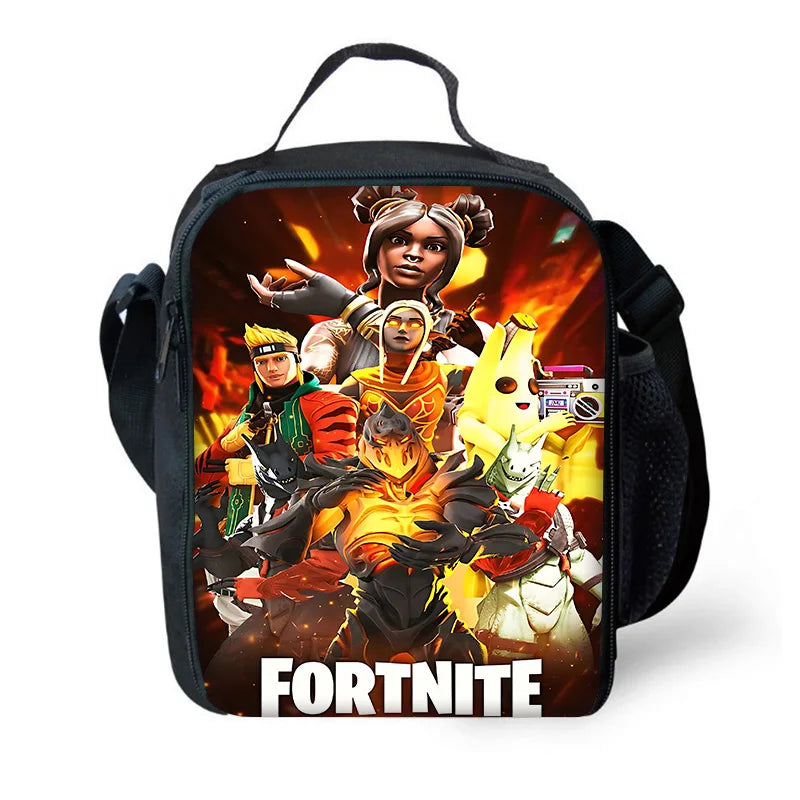 Borsa termica isolata grande per bambini F-FortniteS, capiente, per ragazzo, ragazza, studentessa, picnic all’aperto, pranzo, riutilizzabile con funzione cooler