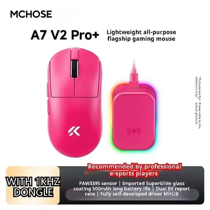 MCHOSE A7 V2 Ultra Wireless Gaming Mouse Pixart3950Ti Flagship Sensor Super 20000FPS for Accurate Tracking Support Web Driver