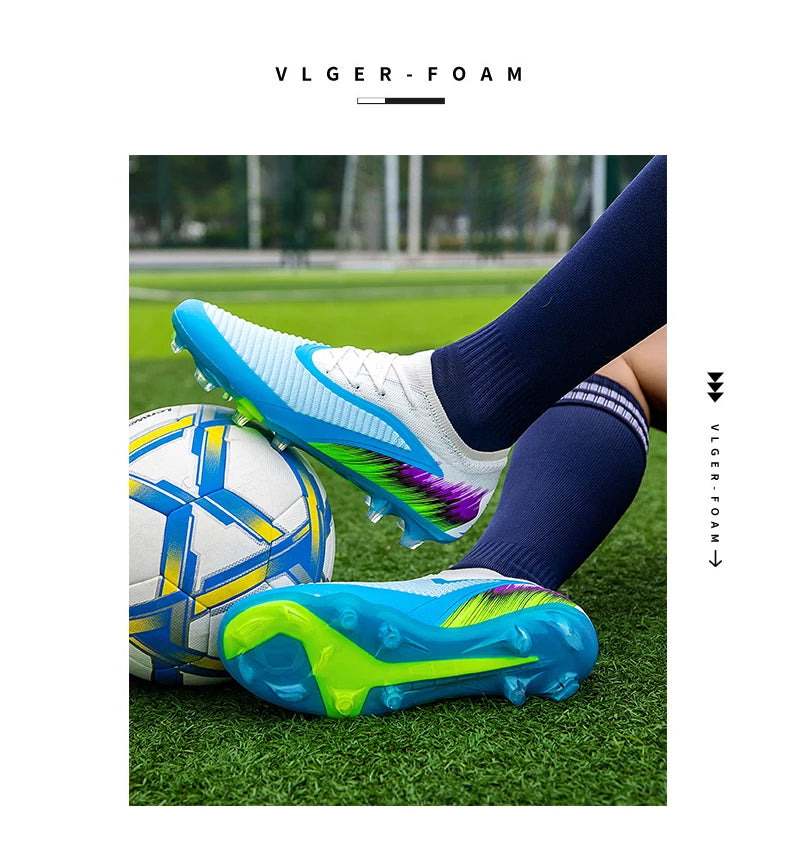 Botas de fútbol para hombre, nuevas, para partido y entrenamiento, calzado de fútbol antideslizante con tacos largos FG, ultraligeras, para exterior, zapatillas, dropshipping