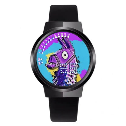 Reloj Fortnite de moda cute, cartoon y kawaii personalizado con luz nocturna LED táctil, reloj electrónico para estudiantes, regalo para amigos