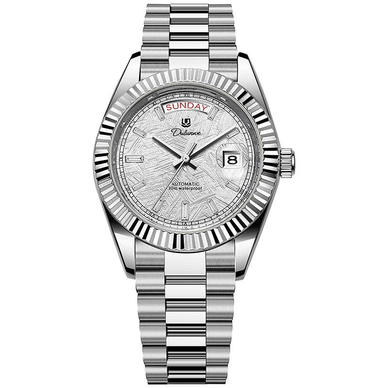 Top Brand Business Men's Watches Luxury Calendar Week Automatic Mechanical Watch for Man Waterproof Gold Stainless Steel