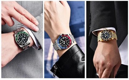 New 1662 PAGANI DESIGN GMT Automatic Watch 40mm Men's Wristwatch Top Brand 100M Waterproof Mechanical Wristwatches for Men Cloc