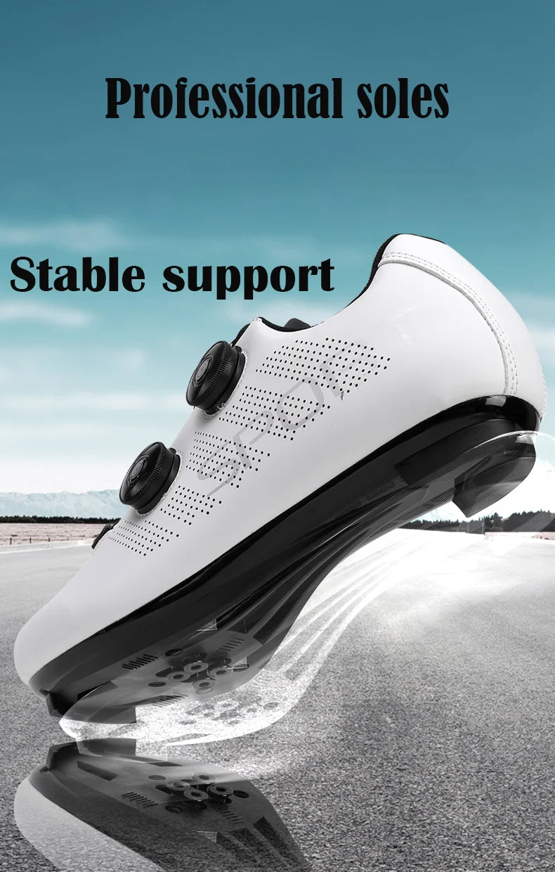 Zapatillas de ciclismo ultraligeras, transpirables y ligeras, con suelas rígidas compatibles con SPD para entrenamiento y competición en bicicleta de carretera y montaña