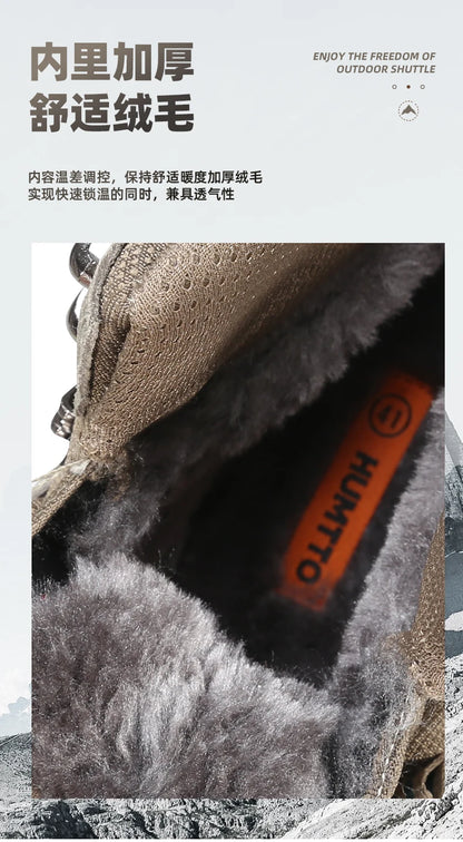 Zapatos de senderismo HUMTTO, botas de caza impermeables para hombre, botas tácticas de combate para desierto hasta el tobillo, botas de trekking para hombre y mujer, zapatillas cálidas de cuero