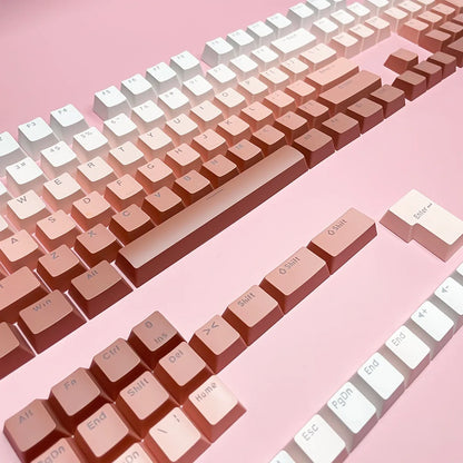 Black Pink Gradient Keycaps For Cherry Mx Switch Mechanical Keyboard OEM Profile PBT Keycap backlit RGB Gamer ISO Layout Key cap