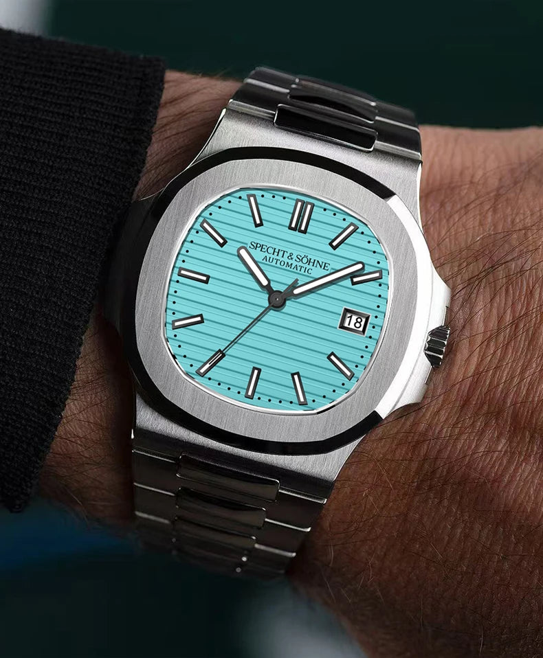 Specht&Sohne 2025 Nuevo reloj clásico de lujo para hombre, reloj automático para hombre en acero inoxidable con zafiro, 8215 reloj de pulsera mecánico