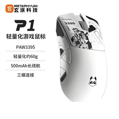 Ratón inalámbrico Metaphyuni Metapanda P1 Pro Max PAW3395L de baja latencia, ligero, para e-sports y gaming, ergonómico, regalo para PC gamer