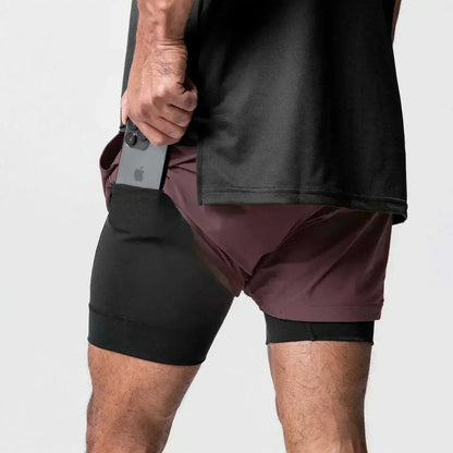Pantaloncini da palestra da uomo Anime Demon Slayer ad asciugatura rapida, pantaloncini doppio strato 2 in 1, sportswear Y2K estate 2026, streetwear traspirante