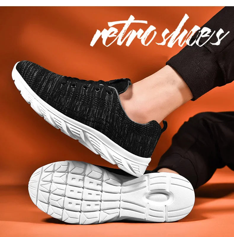 Zapatillas deportivas para hombre para correr y hacer jogging, sneakers casuales de exterior con cordones, malla transpirable ligera, para tenis y caminar al aire libre, tallas 39-46