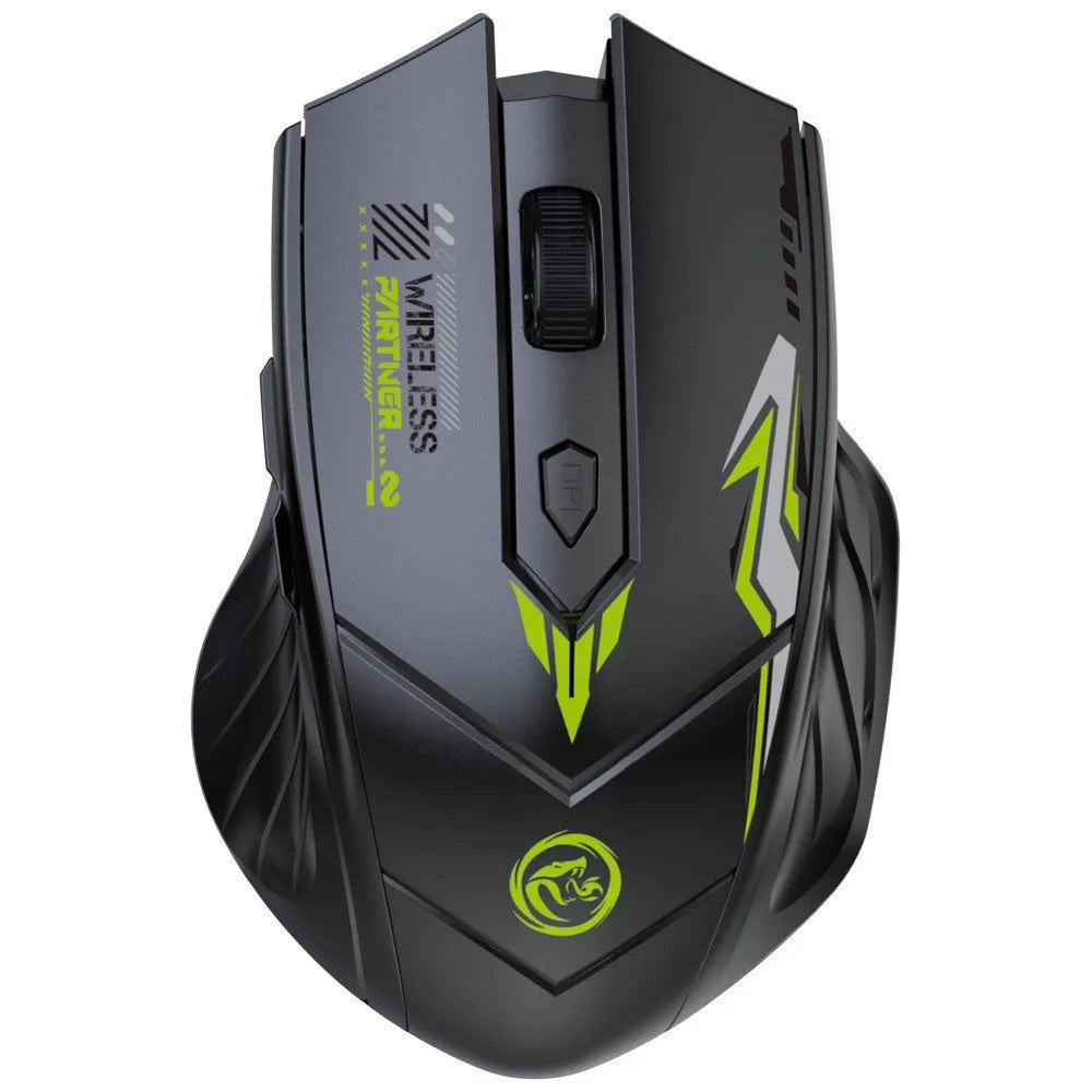 Ratón gaming inalámbrico 2.4G USB silencioso de doble modo Bluetooth recargable 1600DPI para ordenador, PC y portátil