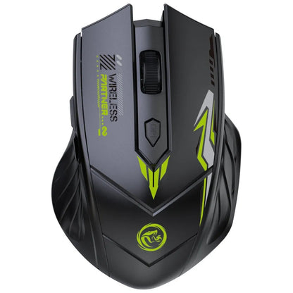 Ratón gaming inalámbrico 2.4G USB silencioso de doble modo Bluetooth recargable 1600DPI para ordenador, PC y portátil