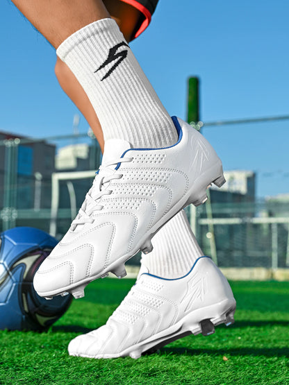 Chaussures de football professionnelles AG/FG, semelle extérieure en TPU antichoc, tige respirante en tissu PU, résistantes à l'usure et antidérapantes pour adultes et enfants