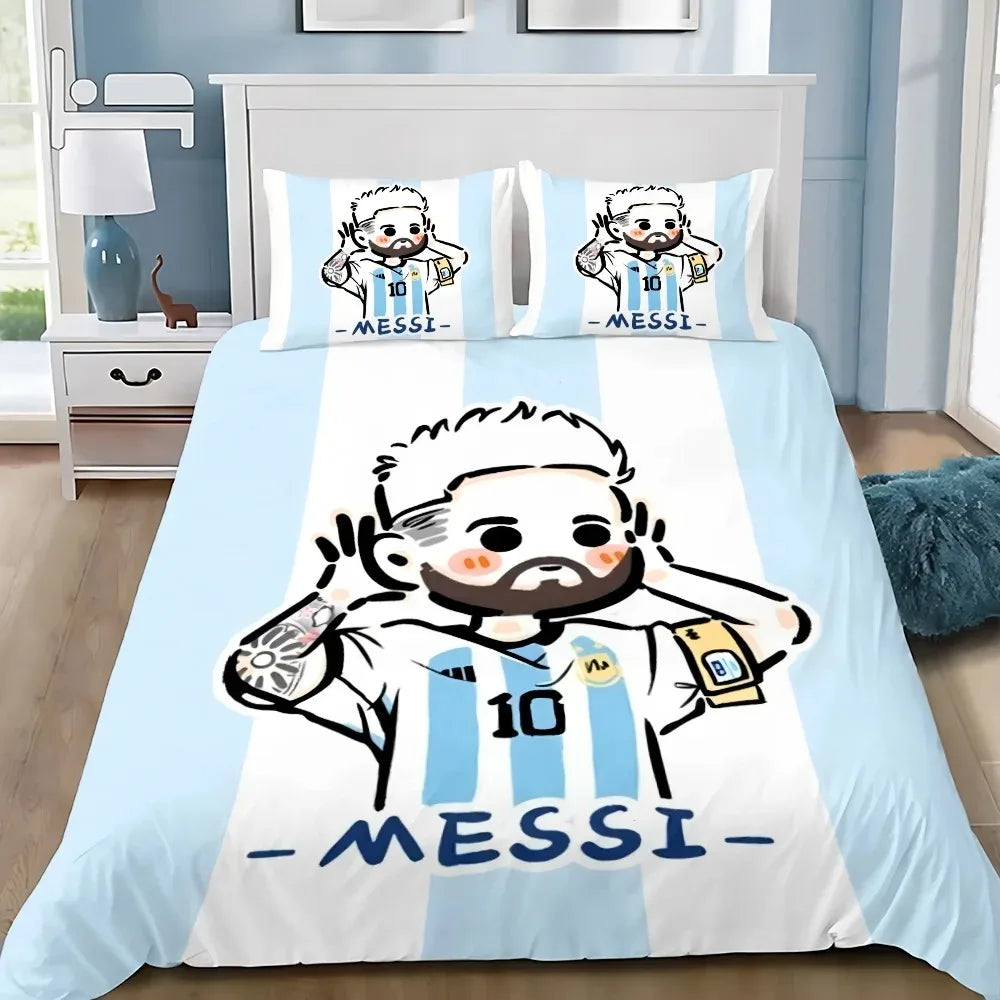 Set copripiumino con federa Football Star M-messis, biancheria da letto per adulti, ragazzi e ragazze, decorazione per camera da letto, bambini, letto singolo, matrimoniale, grande dimensione