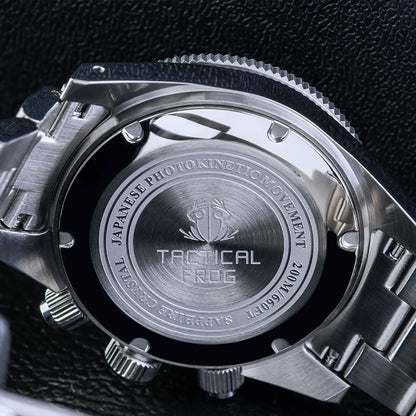 Tactical Frog V2 Solar Chronograph Men's Watch Sapphire Crystal Mirror Ceramic Bezel VS75A Eco-Drive Quartz 20Bar Waterproof Watch