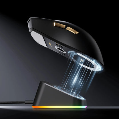 Ratón gaming inalámbrico MCHOSE K7 Ultra PAW3950 con doble tasa de sondeo 8K, base de carga inalámbrica magnética ligera, eSports y oficina
